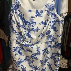 Floral Blue and White Dress